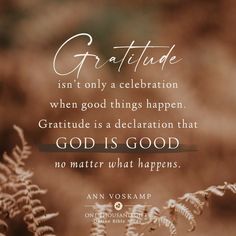 a quote from ann voskamp about gratefulness