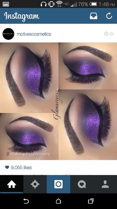 Stunning purple Single Costume Ideas, Single Photo, Dipbrow, Costume Ideas, Eyebrows, Tart, Lashes, Glitter, Purple