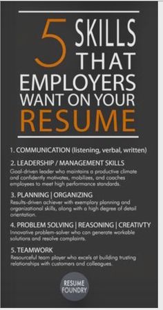 the five skills that employees want on their resume are great for those young people to learn