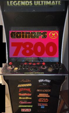 an old arcade machine with the words golimop's 7600 on it