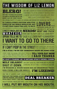 a green poster with words on it