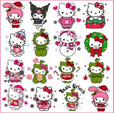 the hello kitty stickers are all in different colors and sizes, including one for each girl