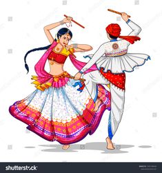 Garba Night, Rajasthani Art, Indian Women Painting, Navratri Festival, Festivals Of India, Navratri Images