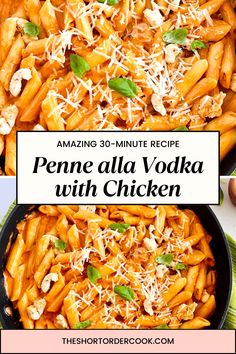 Penne alla Vodka with Chicken - The Short Order Cook Penne Alla Vodka With Chicken, Penne Alla Vodka Recipe, Homemade Ciabatta Bread, Tomato Cream Sauce, Penne Alla Vodka, Chicken Penne, Italian Chopped Salad, Alla Vodka, Vodka Sauce