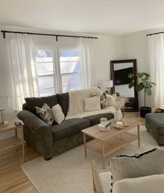 a living room filled with furniture and a flat screen tv