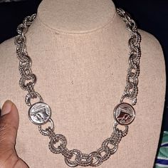 This Rare Vintage Monet Twisted Heavy Chain Necklace With Horse Head On One Side Of Coin Is Very Rare. Set In Silvertone With Hook Closure And In Excellent Condition. 20 Inches Heavy Chain Necklace, Heavy Chain, Monet Jewelry, Vintage Monet, Horse Head, Very Rare, Womens Jewelry Necklace, Vintage Jewelry, Silver Tone