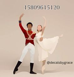 two people dressed in white and red, one is dancing the nutcrackers