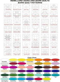 the color chart for different types of fabric