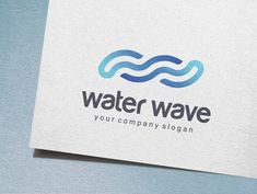 the water wave logo is displayed on a piece of paper