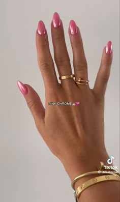 Nail Inspo Trendy Summer Nail Ideas Chrome, Nails Summer Basic, Basic Pretty Nails, Basic Summer Nails, Ongles Gel Rose, Swift Nails, Paznokcie Hello Kitty, Kutek Disney, Pink Chrome Nails