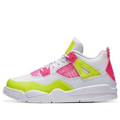 (GS) Air Jordan 4 Retro 'Lemon Venom' CV7808-100 - KICKS CREW Nike Air Jordan 4 Retro, Pink Nike Shoes, Preppy Things, Dressed In White, Nike Air Jordan 4, Jordan Retro 4, Preppy Shoes, Jordan 4s, Jordan Shoes Retro