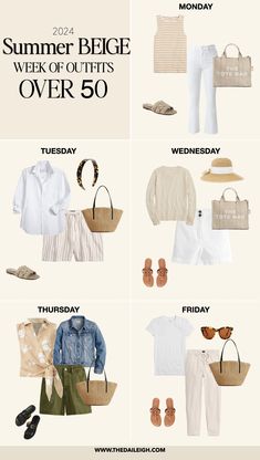 Older Women Beach Outfits, Women’s Summer Outfits Over 40, Women In 50s Fashion Over 50, Outfits Over 50 Women, Classic Summer Outfits For Women, Classic Summer Capsule Wardrobe, Outfits Over 40, Summer Outfits Travel, Wardrobe For Women