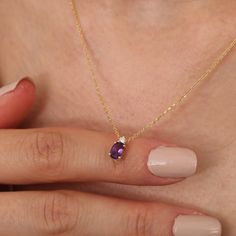 Amethyst Jewelry Necklace, February Birthstone Necklace, February Birthstone Jewelry, Jewelry Knowledge, Necklace Birthstone, Jewelry Essentials, Birthstone Gifts, February Birthstone