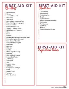 First Aid Kit - PlanForAwesome.pdf First Aid Kit Necessities, Baby First Aid Kit, Simple First Aid Kit, First Aid Kit Box, First Aid Kit Target, First Aid Kit Checklist, First Aid Kit Amazon, Organize House, Babysitting Kit