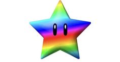 a rainbow colored star with two eyes