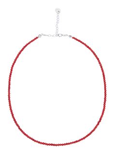 Editor's NotesTimeless and Sophisticated fine jewelry from LSEY is the perfect piece for a beautiful look.  - Beaded necklace- Red coral gemstone- Bright colors- Handcrafted Measurement (in.)- Gemstone: 1.5mm- Length: 15.75 in. +1.6 in. extender Composition & Care- Silver Sterling/ Red coral- Avoid direct heat and moisture- Wipe with a dry cloth when wet- Store in a sealed bag when not in use Designer- by LSEY Elegant Red Faceted Necklace, Red Faceted Round Necklaces, Red Faceted Round Necklace, Elegant Red Necklaces With Sterling Silver Clasp, Red Faceted Rondelle Necklaces, Red Necklaces With Sterling Silver Clasp And Round Beads, Elegant Red Gemstone Beaded Necklace, Coral Gemstone, Necklace Red