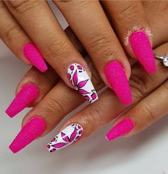 Magenta Pink Nails Design, Fushia Nail Designs Ideas, Nail Art Fucsia, Fuchsia Nails Design, Fuschia Nails Design, Nails Fucsia, Summer Nails Square, Nail Art Designs 2023, Blush Pink Nails