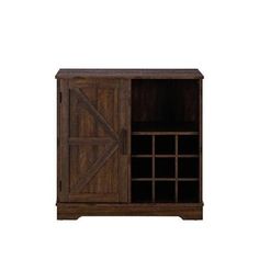 a wooden cabinet with wine racks and sliding doors on the front, against a white background