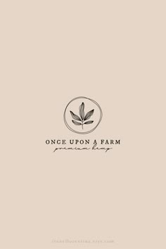 the logo for once upon a farm, which has been designed to look like a leaf