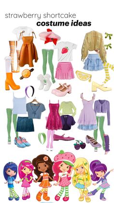 the strawberry shortcakes costume idea is shown in this image, and there are many different