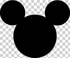 mickey mouse's head in black and white on a transparent background png clipart