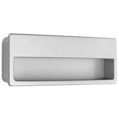 a white light that is on the side of a wall or ceiling mounted fixture in an aluminum finish