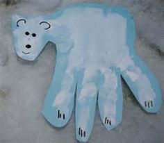 polar bear craft - Yahoo Image Search Results Bear Handprint, Polar Bear, Paint, Blue, White