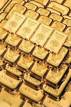 rows of gold bars stacked on top of each other