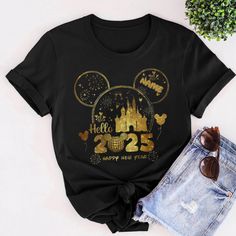 Personalized Happy New Year Shirt, Castle New Year Party Shirt, Hello 2025 Shirt, New Year Eve Shirt, New Year Eve Celebration Shirt TS2097  Welcome to my store! I will help you to have a good shopping experience as much as I can. If you have any request please feel free to message me. I will reply as soon as possible. I have listed some information to help you below: HOW TO ORDER? : Choose the color and size you want. If available, enter the customization information in the text box. Click the New Years Eve Disney Shirts, Disney New Years Eve Outfit, Disney New Years, Disney New Years Eve, Hello 2025, Disney New Year, Celebration Shirt, Happy New Year Shirt, New Years Eve Shirt