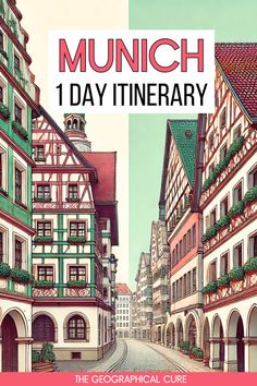 Pinterest pin graphic for one day in Munich Best Cities In Germany, Trip To Germany, Europe Culture, Germany Munich, Europe Honeymoon, Monumental Architecture, Europe Holidays, Honeymoon Places