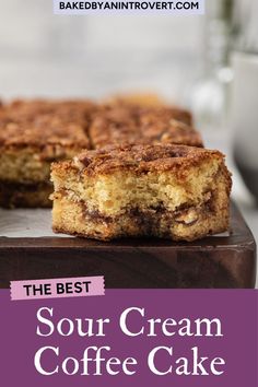 This easy sour cream coffee cake is layered with a crumbly pecan-cinnamon filling and moist, tender yellow cake. It’s the perfect crowd-pleasing treat for breakfast or brunch. Coffee Cake Cinnamon, Cake Cinnamon, Breakfast Coffee Cake, The Chunky Chef, Chunky Chef, Bakery Goods, Coffee Cake Recipes Easy, Cinnamon Streusel, Sour Cream Coffee Cake