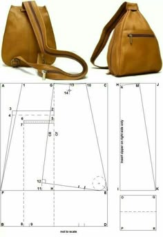 an image of a handbag with measurements for the front and back side, as well as