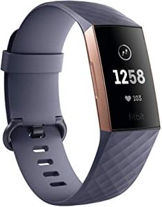 the fitbit smart watch is shown in grey and rose gold