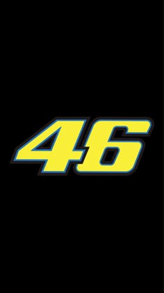 the number 46 logo is shown in yellow and blue on a black background with white letters