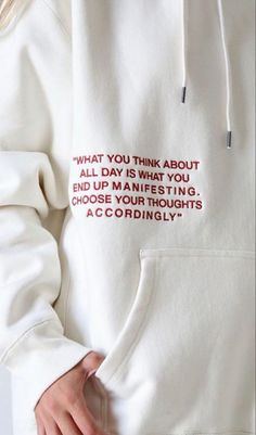 Inspiring Quotes On Hoodies, Hoodies With Quotes Aesthetic, Quotes For Clothing Brand, Sweatshirt Back Design, Hoodie Design Ideas Aesthetic, Tee Shirt Designs Creative, Clothing Brand Aesthetic, Hoodies With Sayings, Hoodie Ootd