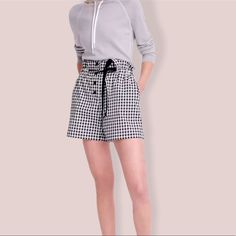 Feminine Gingham Shorts With A Removable Tie Belt. Button Waist Cotton/Spandex New With Tags Retail: $250.00 Size 12 Feminine Gingham Shorts With A Removable Tie Belt Front Button Closure Button Waist Dry Clean Inseam: 5" Spring Gingham Bottoms With Built-in Shorts, Plaid High-waisted Shorts For Day Out, Gingham Bottoms For Day Out, Gingham Bottoms For Day Out, Short Length, Chic Plaid Short Bottoms, Chic Plaid Short-length Bottoms, Short Length Gingham Bottoms For Day Out, Chic Gingham Cotton Shorts, Gingham Shorts For Spring Daywear