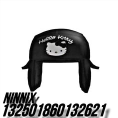 an image of a hello kitty hat with the words ninnkx on it