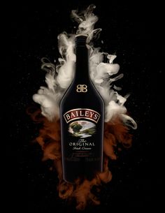 "Baileys Clouds" by Max Bridge #fstoppers #Product #advertisingproductphotography #AlcoholProductPhotography #aqueousproductphotography #LondonPhotographer Liquor Pictures, Beer Decor, Baileys Original, Shed Garden, Photoshop Techniques, Home Pub, Bar Man Cave, Halloween Flyer, Baileys Irish