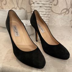 Jimmy Choo Black Suede Heels. Worn Once. Excellent Condition. Size 37. Black Suede Heels, Jimmy Choo Shoes, Suede Heels, Black Suede, Jimmy Choo, Shoes Women Heels, Shoes Heels, Women Shoes, Heels