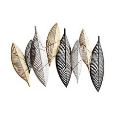 Leaflet Wall Decor - BlueJay Avenue Silver Metal Wall Art, Cyan Lighting, Silver Wall Decor, Contemporary Metal Wall Art, Silver Walls, Iron Wall Decor, Cyan Design, Gold Decor, Iron Wall