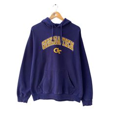 Vintage Georgia Tech Purple Hoodie Size Medium Georgia University Crewneck Georgia Tech Sweater Pullover Print Logo Spell Out Georgia Jumper by brixtonclothing on Etsy Winter Varsity Long Sleeve Sweater, Varsity Style Long Sleeve Winter Sweater, Varsity Long Sleeve Winter Sweater, Varsity Long Sleeve Sweater For Winter, Varsity Style Long Sleeve Sweater For Fall, Fall Crew Neck Sweater With Drawstring Hood, Hooded Winter Sweater For College, Oversized Collegiate Winter Sweatshirt, Varsity Hoodie Sweatshirt For Fall