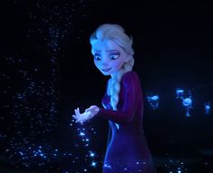 the frozen queen is holding her hand out