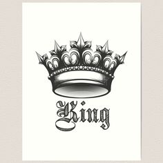 Lightly textured 100% cotton paper. Gallery quality vibrant prints with white border for easy framing. Multiple standard sizes offered. Additional sizes are available. Black and white king crown drawn in Engraving style. Queen Clipart, Queen Crowns, King And Queen Crowns, Crown Drawing, Crown Art, Art Print Black And White, Flirting With Men, King Crown, White King