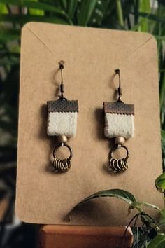 Casual BOHO earrings made from upcycled belt loops. Canvas Earrings, Loop Earrings, Boho Casual, Boho Earrings, Favorite Jewelry, Jewelry Earrings Dangle, Etsy Earrings, Dangle Drop Earrings, Dangle Earrings