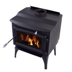 a black stove with flames in it on a white background and a wire connected to the burner