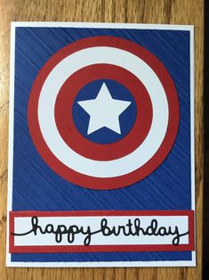 a birthday card with the captain's shield on it