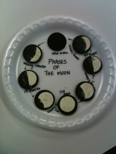 a plate with black and white desserts on it