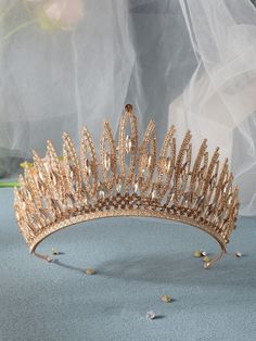 Free Returns ✓ Free Shipping✓. Rhinestone Decor Crown Design Bridal Headband Royal Tiaras- Bridal Headwear at SHEIN. Quinceanera Crown, Crown For Women, Bridal Headwear, Royal Tiaras, Rhinestone Crown, Crown Design, Gold Collar, Rhinestone Decor, Beautiful Fairies