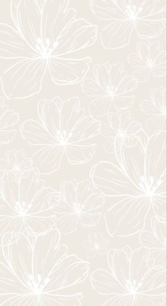 a white flower pattern on a beige wallpaper with lots of flowers in the background