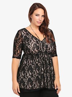 "Plus Size Lace Top | Torrid Cute Plus Size Clothes, Torrid Fashion, Dressing Tips, Polite Society, Clothes Spring, Come Soon, Lace Babydoll, Plus Size Models, Trendy Plus Size Clothing